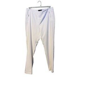 Sharagano Pants Trousers Size 16 White Straight Leg Pull On